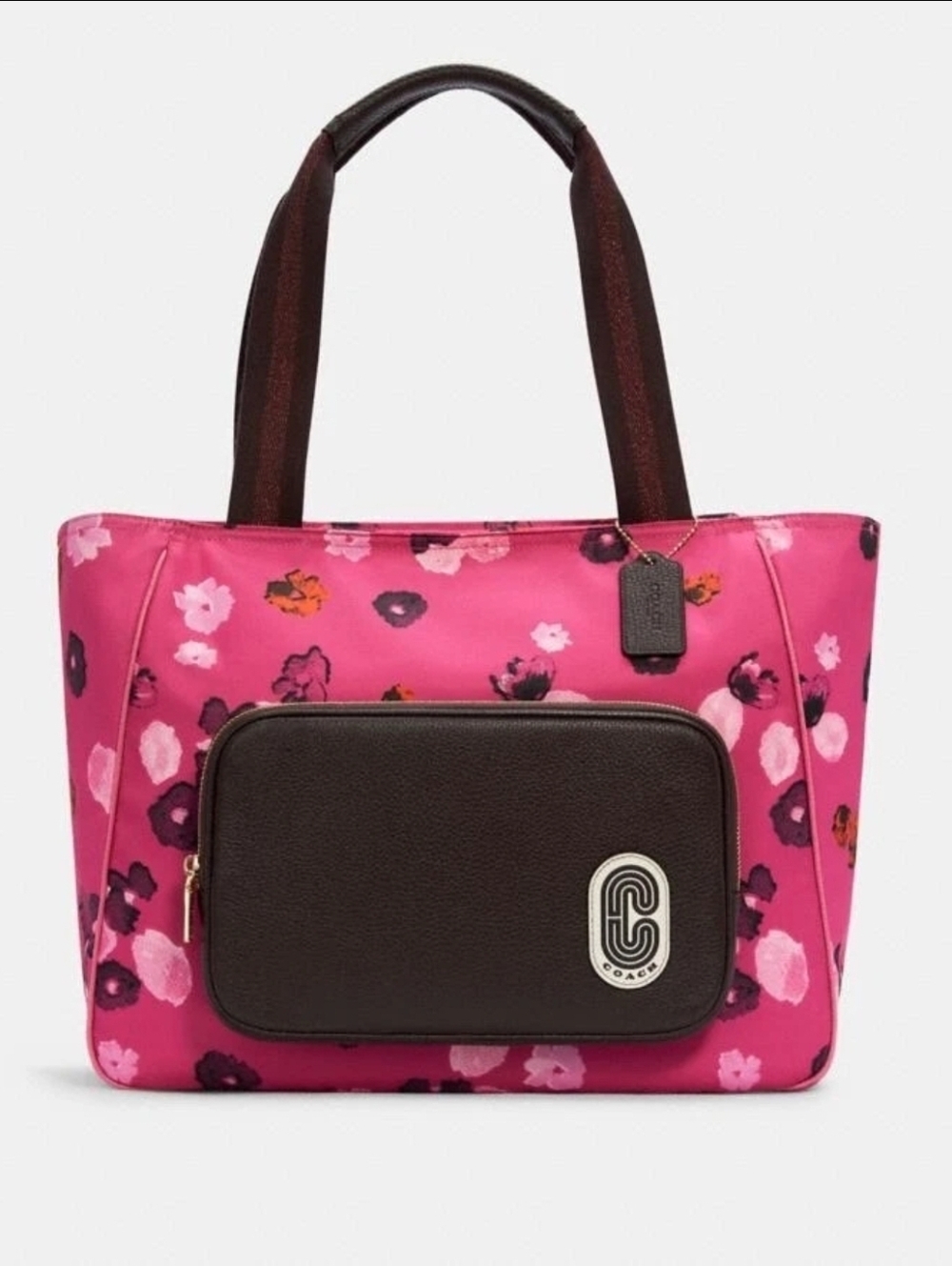 COACH Court Tote With Halftone Floral Print